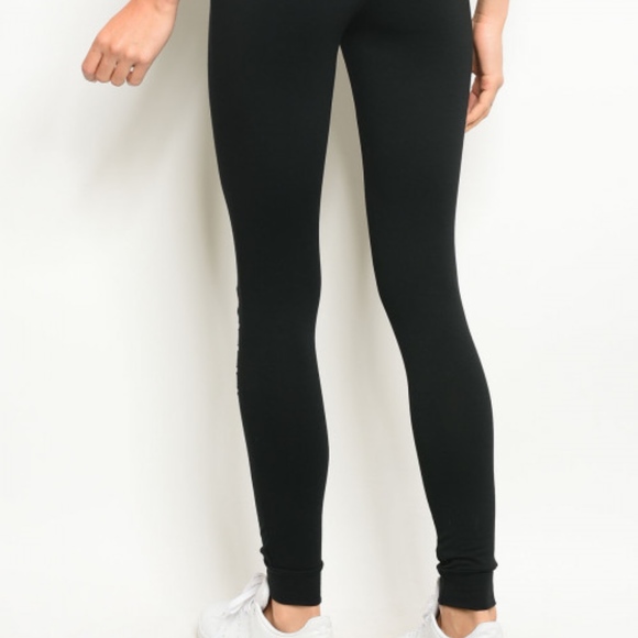 LAST 1! DISTRESSED BLACK LEGGINGS! - Picture 6 of 7